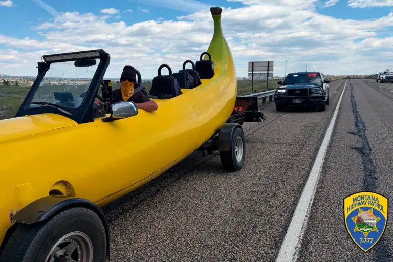 El coche plátano, parado en Estados Unidos por llevar la matrícula ‘SPLIT’ oculta