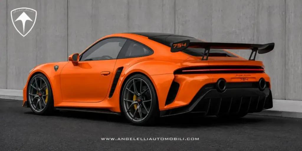 Project 754: Así es el Porsche 911 con motor central que la casa alemana jamás ha creado 1 Motor16 2026 Angelelli Automobili Project 754. Porsche 911. Imagen trasera.
