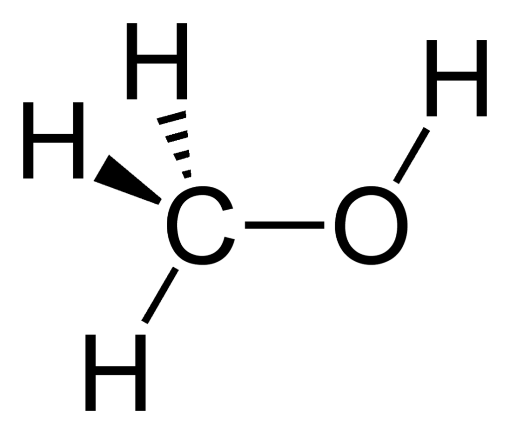 2026 Fórmula química del metanol.