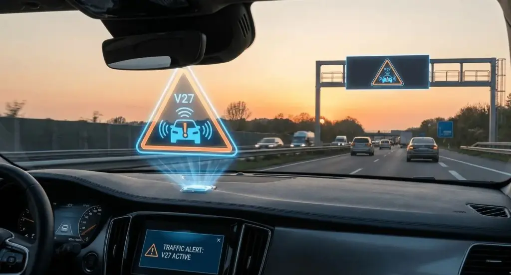 La baliza V-27 de la DGT ya es oficial en el BOE: precio y cuándo será obligatoria según la edad del coche 1 Motor16 2026 triangulo virtual senal v 27 dgt portada Motor16