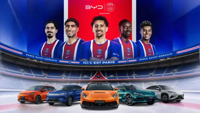 BYD y PSG acuerdan un patrocinio: la jugada maestra del gigante chino para conquistar Europa hasta 2029
