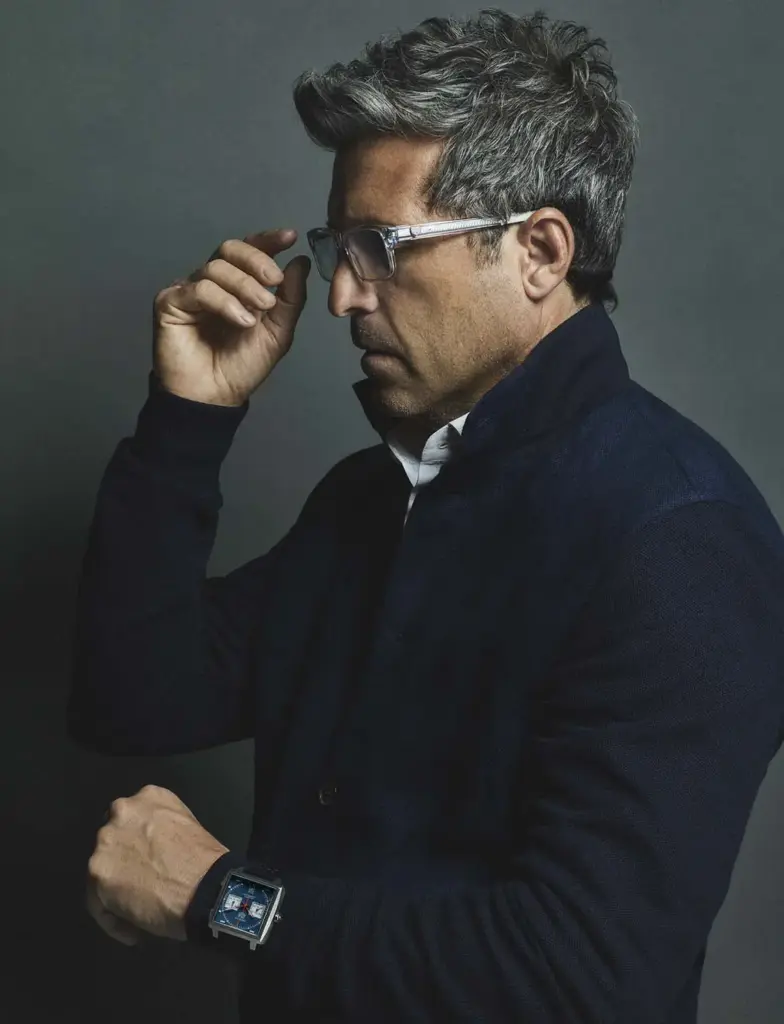 TAG Heuer, en la parrilla de salida con dos colecciones de gafas inspiradas en la edad dorada del automovilismo 12 Motor16 GAFAS TAG HEUER PATRICK DEMPSEY2 Motor16