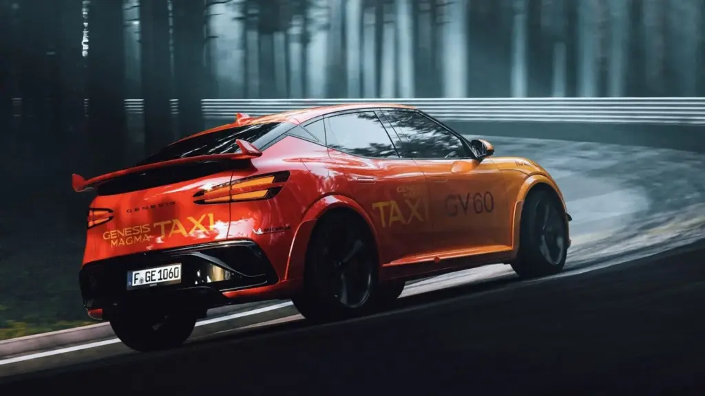 Un Genesis GV60 Magma disfrazado de taxi eléctrico con 650 CV para que disfrutes en Nürburgring 1 Motor16 Genesis GV60 Magma Track Taxi 01 2 Motor16
