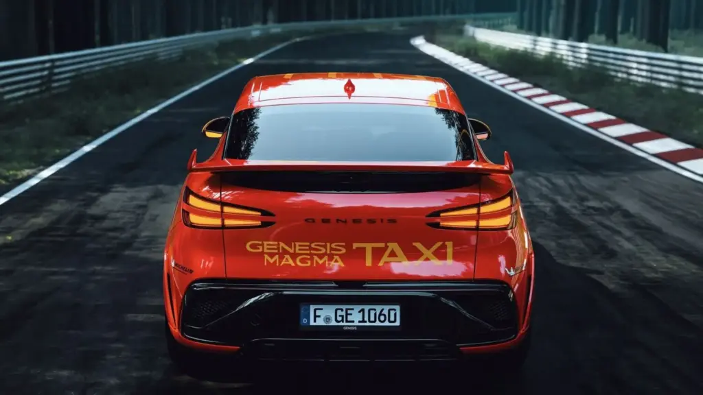 Un Genesis GV60 Magma disfrazado de taxi eléctrico con 650 CV para que disfrutes en Nürburgring 5 Motor16 Genesis GV60 Magma Track Taxi 01 6 Motor16
