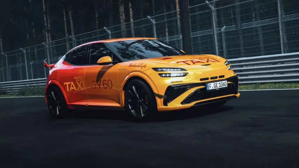 Un Genesis GV60 Magma disfrazado de taxi eléctrico con 650 CV para que disfrutes en Nürburgring 12 Motor16 Genesis GV60 Magma Track Taxi 01 7 Motor16
