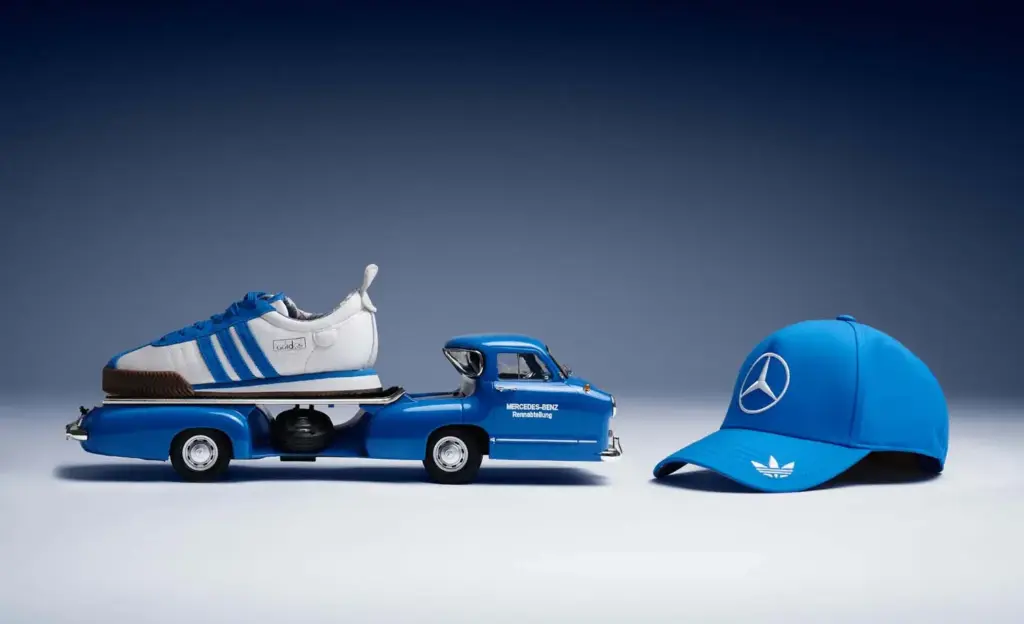 Adidas y Mercedes-AMG PETRONAS reviven el mítico camión Blue Wonder de 1955 en una colección homenaje al GP de Gran Bretaña 3 Motor16 adidas, Mercedes_AMG Petronas F1, George Russell, Kimi Antonelli
