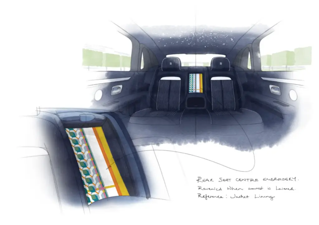 Rolls Royce Ghost Savile Row interior design sketch Motor16