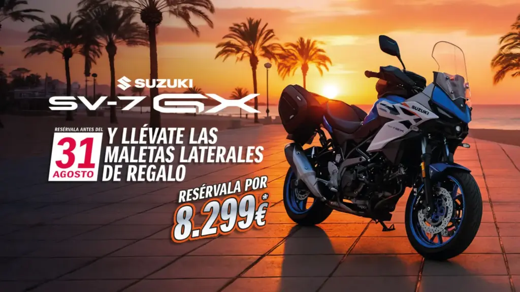 Por sólo 8.299 euros y con regalo, la nueva Suzuki SV-7GX es un chollo 1 Motor16 Suzuki SV-7GX maletas oferta (2)