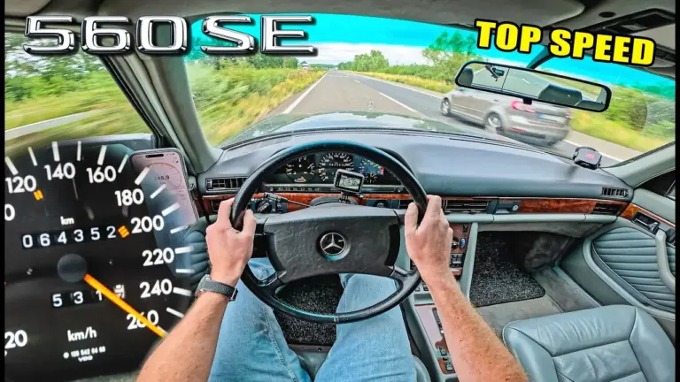 AutoTopNL exprime al Mercedes 560SE de 1988: 249 km/h en Autobahn