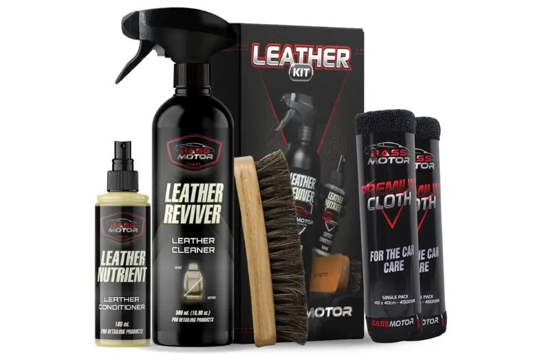 Mejor limpiador de cuero para coche: Kits y productos para cuidar asientos de piel 5 Motor16 BassMotor Kit Leather Reviver Motor16