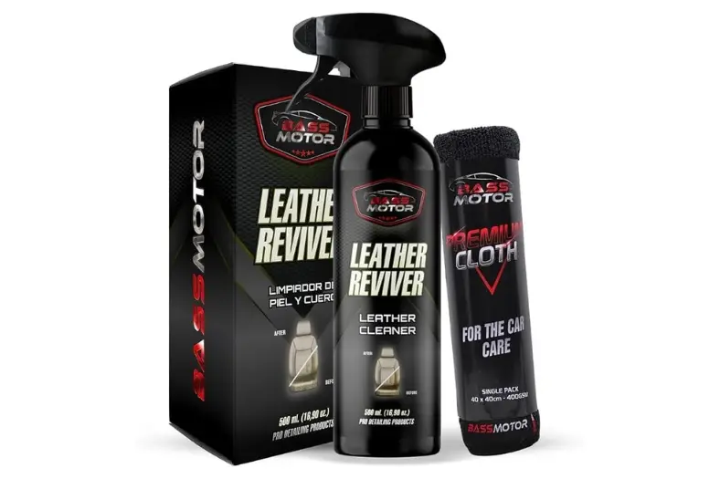 Mejor limpiador de cuero para coche: Kits y productos para cuidar asientos de piel 2 Motor16 BassMotor Leather Reviver 500 ml Motor16