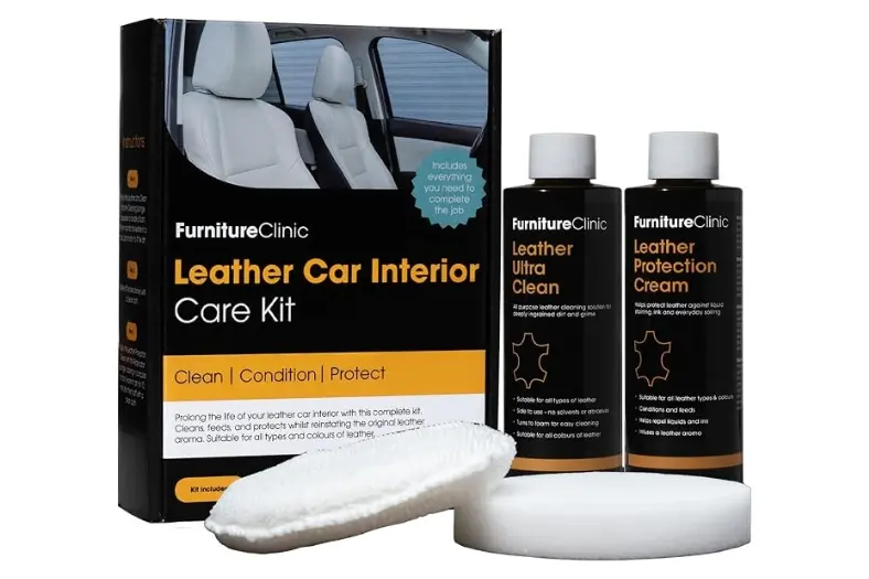 Mejor limpiador de cuero para coche: Kits y productos para cuidar asientos de piel 6 Motor16 Furniture Clinic Kit de cuidado interior de cuero Motor16