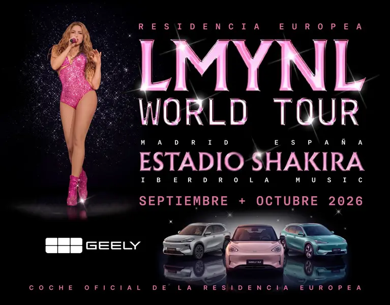 Geely Auto será coche oficial de los 12 conciertos de Shakira en Madrid: sorteo de un E2 y muchas más experiencias