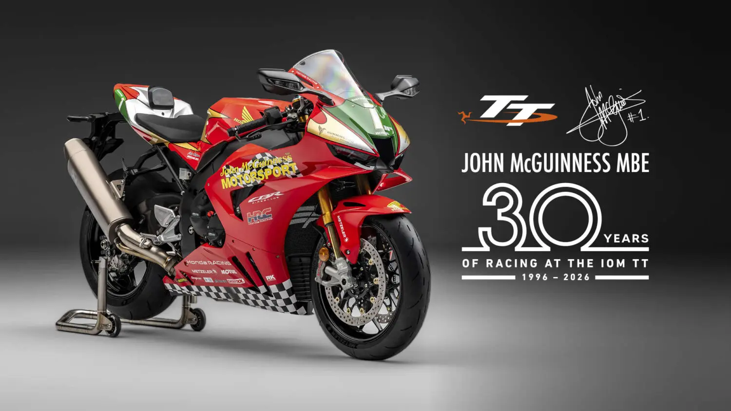 Honda Fireblade edición limitada: 15 unidades rinden homenaje a los 30 años de McGuinness en el TT
