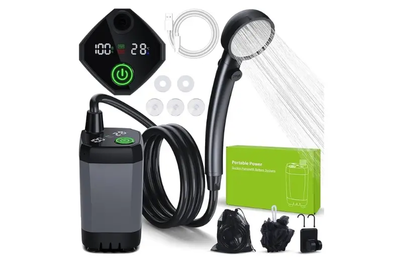 Mejor ducha portátil camping: Modelos recargables para camper, playa y rutas 2 Motor16 Spopal Ducha portatil Camping 6000mAh Motor16