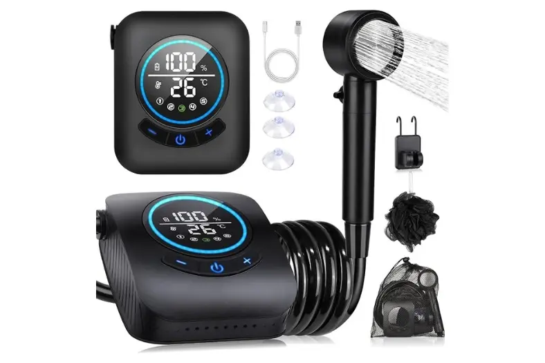 Mejor ducha portátil camping: Modelos recargables para camper, playa y rutas 3 Motor16 Spopal Ducha portatil Camping 8000mAh Motor16