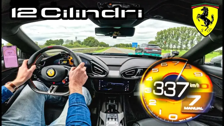 Ferrari 12Cilindri: el V12 de 830 CV arrasa en la Autobahn alcanzando 340 km/h