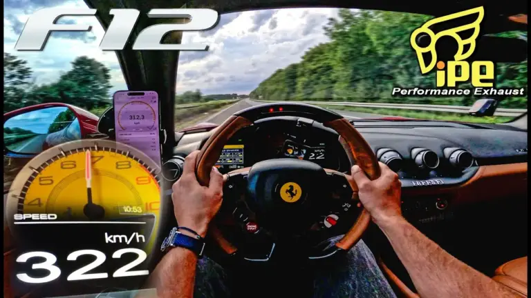 Ferrari F12 a 322 km/h en Autobahn: AutoTopNL muestra el límite del V12 italiano