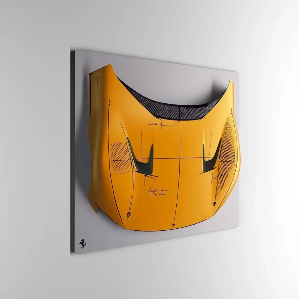 Ferrari convierte la carrocería de sus deportivos en obras de arte: así es la colección Sketch Body 16 Motor16 2026 Ferrari Sketch Body arte pared 13 Motor16