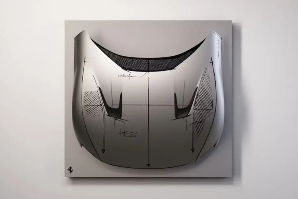 Ferrari convierte la carrocería de sus deportivos en obras de arte: así es la colección Sketch Body 7 Motor16 2026 Ferrari Sketch Body arte pared 4 Motor16