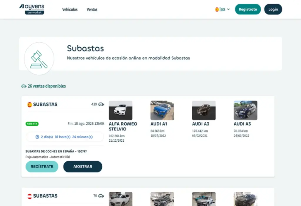 Las mejores plataformas B2B de subastas de coches usados en Europa 4 Motor16 Ayvens