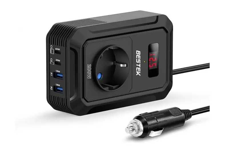 10 Mejores inversores 12V 220V para coche: guía de compra 2026 1 Motor16 BESTEK Inversor Onda Pura Motor16