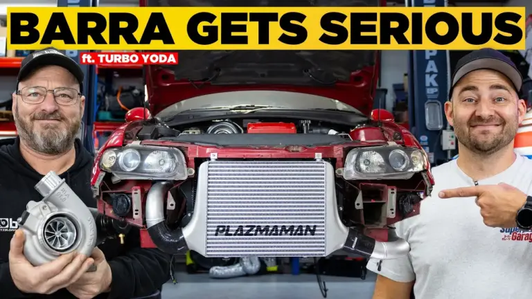 Holden Commodore turbo: Mighty Car Mods instala un turbo enorme en un motor Barra