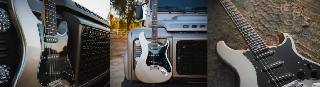 Land Rover y John Mayer tienen la guitarra perfecta para los propietarios de un Defender 4 Motor16 2026 PRS Guitars Land Rover Defender. Imagen gris.