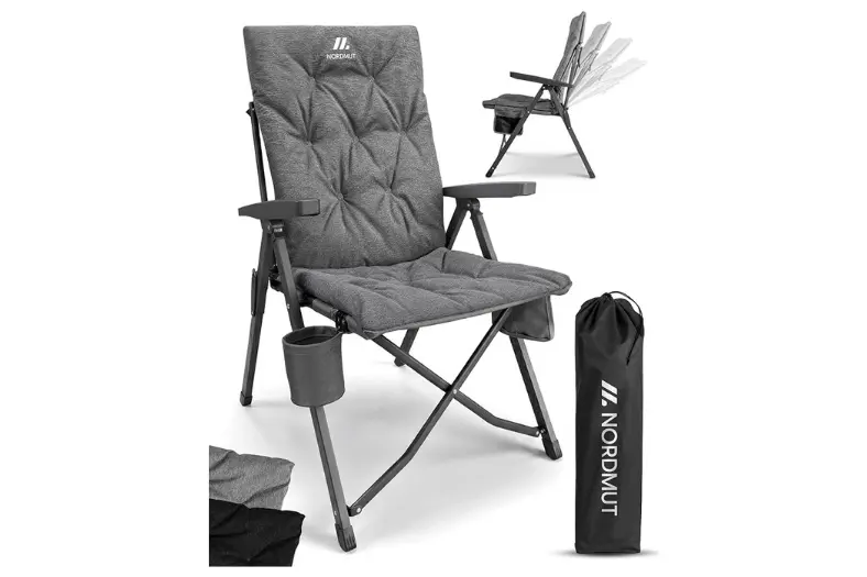 Mejor silla camping plegable premium: comparativa 2 Motor16 NORDMUT Silla de Camping Premium Plegable con Respaldo Alto Motor16
